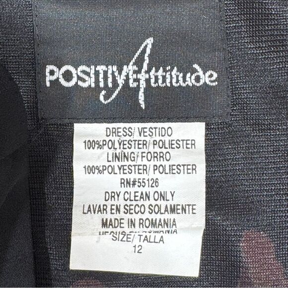 Vintage 90s Positive Attitude Floral Maxi Slip Dress Black Medium Glam Grunge - Picture 9 of 11